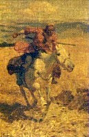 Монгольский всадник, скачущий галопом