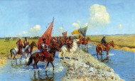 Черкесские войска форсируют реку