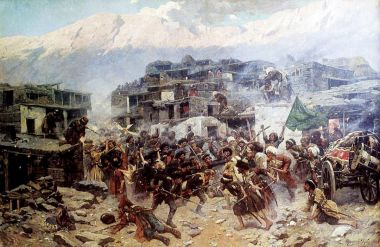 Штурм аула Салты 14 сентября 1847 года - © Национальный музей Республики Дагестан им. А. Тахо-Годи
