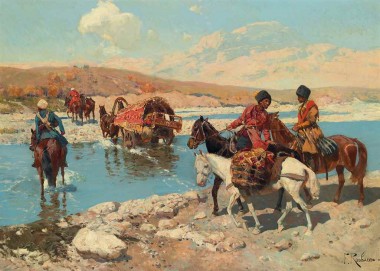 Черкесский отряд форсирует реку