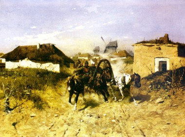 Александр III проезжает через деревню на Крымском полуострове