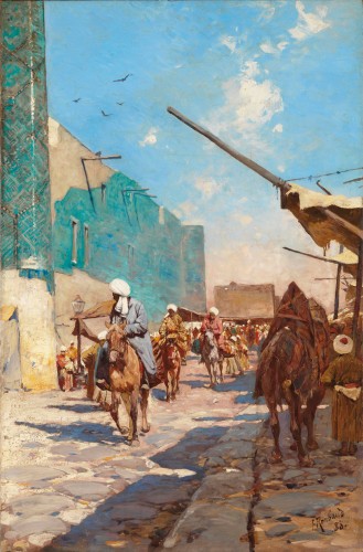 Торговая улица недалеко от площади Регистан в самом сердце древнего города Самарканда