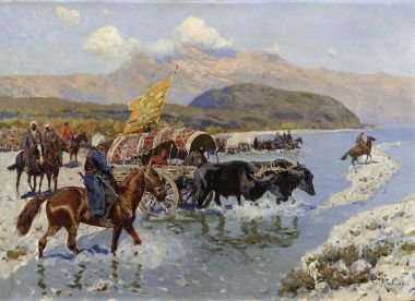 Черкесский караван пересекает реку